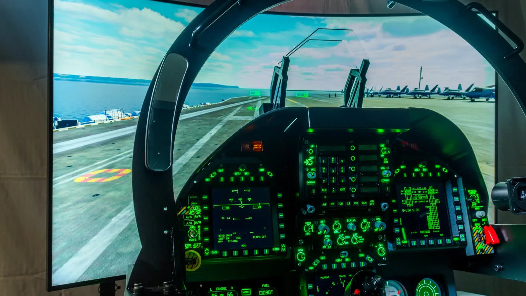 Complete Dogfight Dynamics cockpit with an active flight display