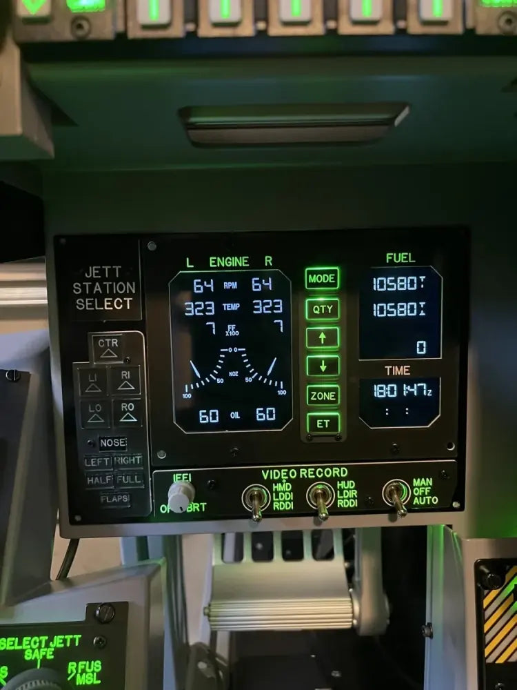 Close view of the cockpit up-front controller display