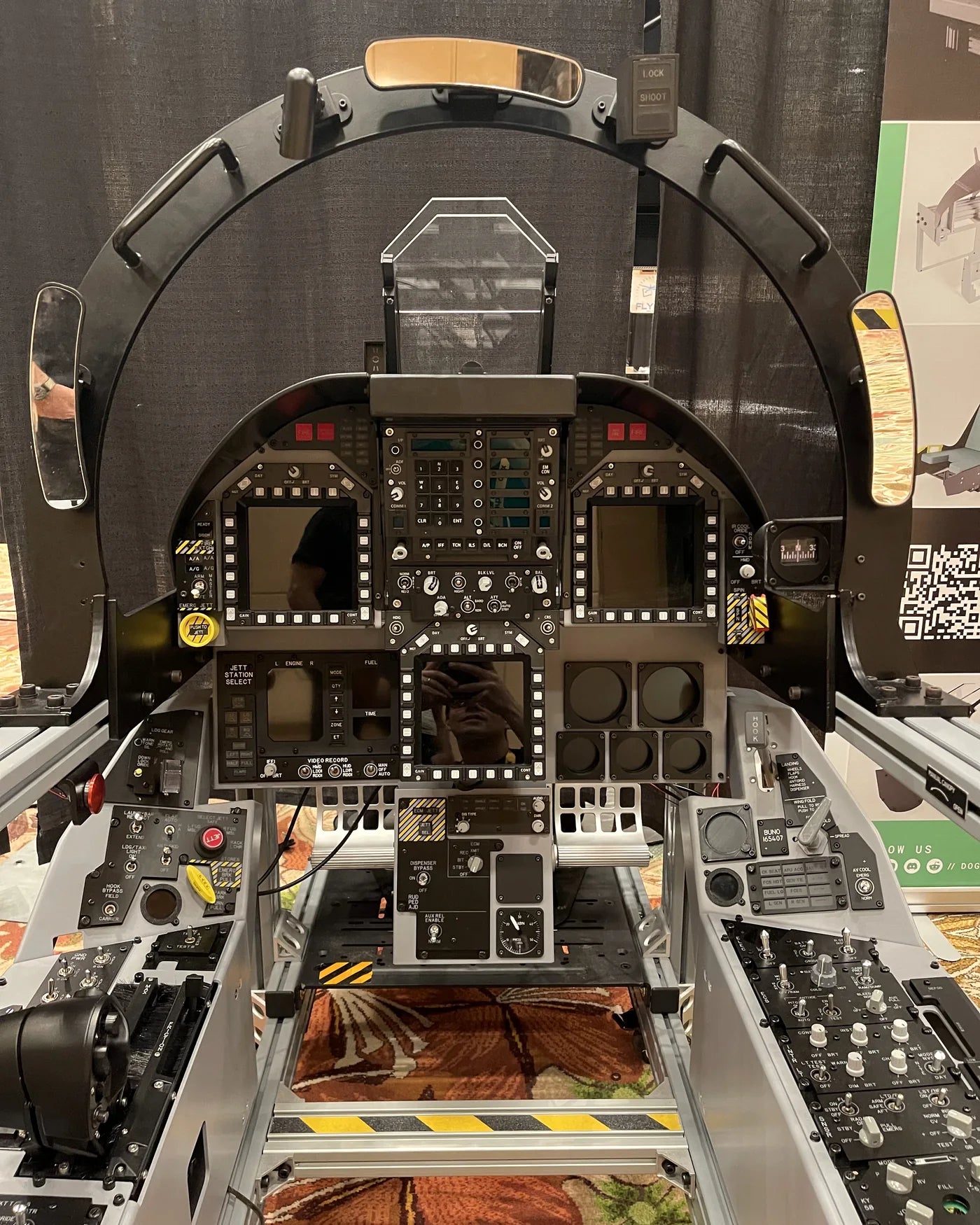 Overhead view of the Dogfight Dynamics F/A-18C cockpit controls