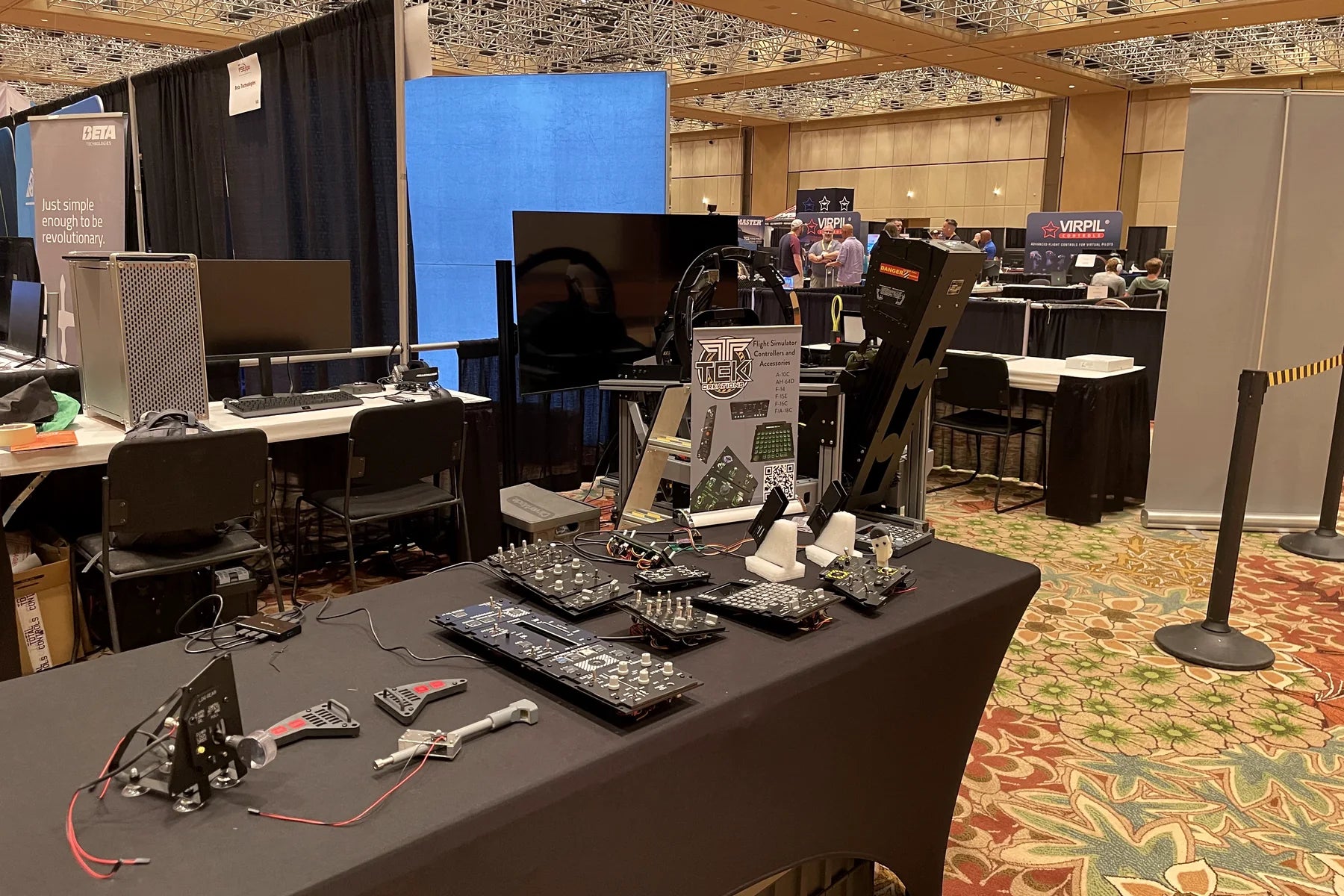 Dogfight Dynamics cockpit components displayed at FlightSimExpo 2024
