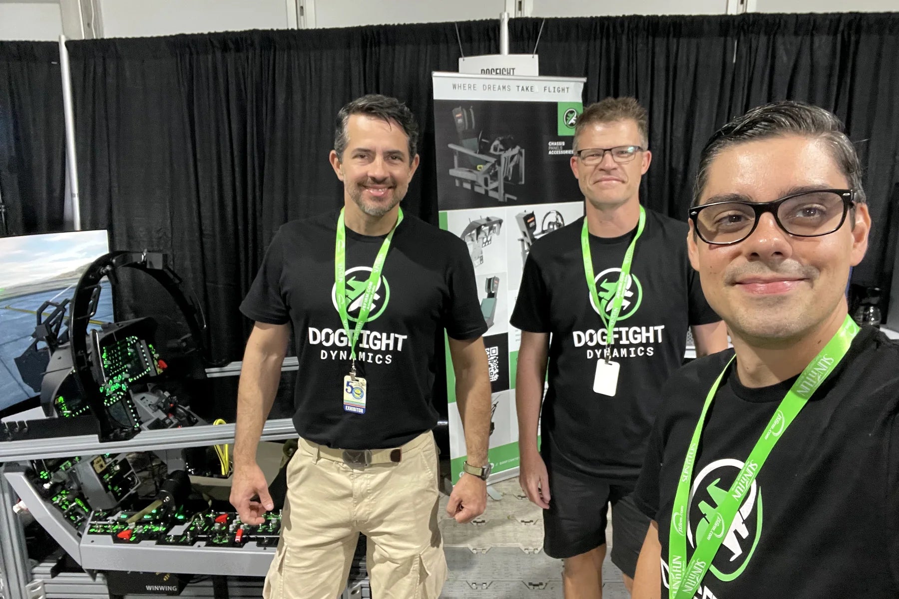Dogfight Dynamics team at the SUN 'n FUN 2024 booth
